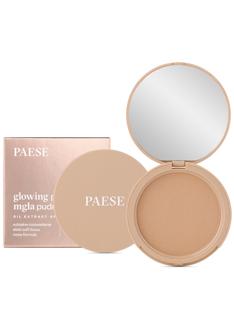 Paese Glowing Powder Mist Velvety Soft Makeup Setting Powder Infused with Seven Flower Extracts, Lightweight Radiant Finish for Smooth, Long-Lasting Glow 13 Golden Beige - Image 1