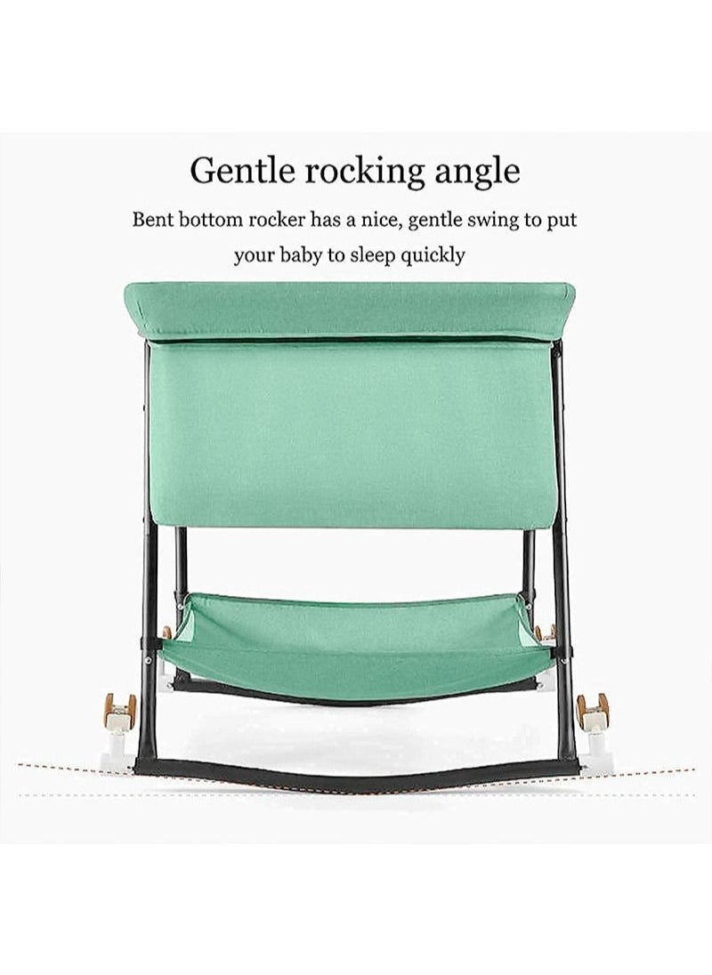 EZdenK - 4-In-1 Multifunction Portable Baby Rocking Cradle Bed No Assembly Required/Portable/High Low Bed/Rocking Basket/ Mosquito Net/Caster/Sleepers Quick-Fold for Newborn 0 Months to 18 Months - Image 1