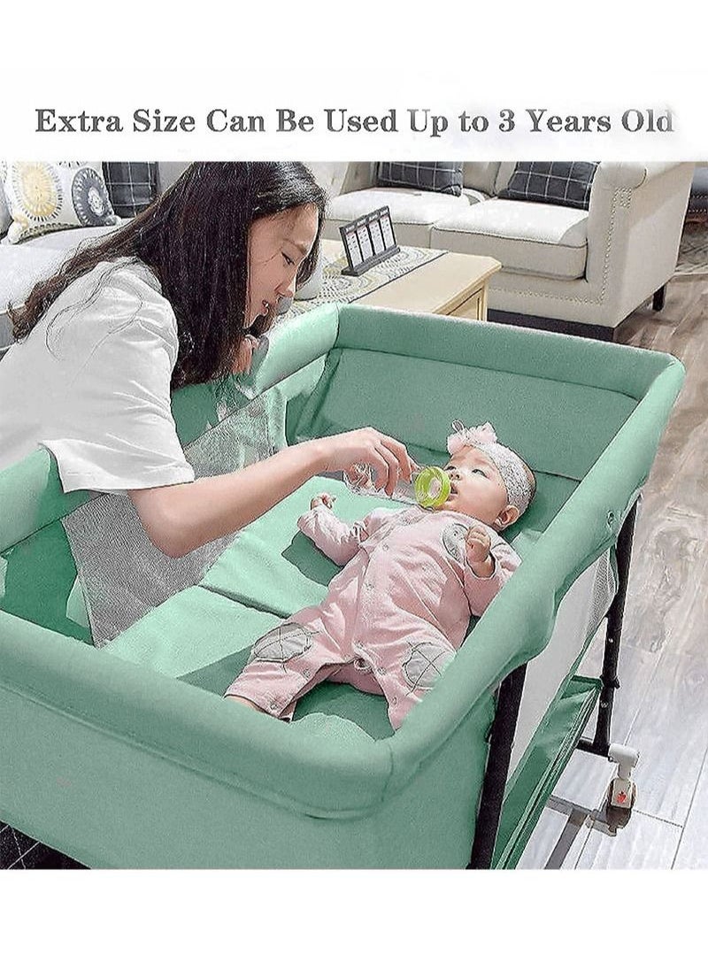 EZdenK - 4-In-1 Multifunction Portable Baby Rocking Cradle Bed No Assembly Required/Portable/High Low Bed/Rocking Basket/ Mosquito Net/Caster/Sleepers Quick-Fold for Newborn 0 Months to 18 Months - Image 1