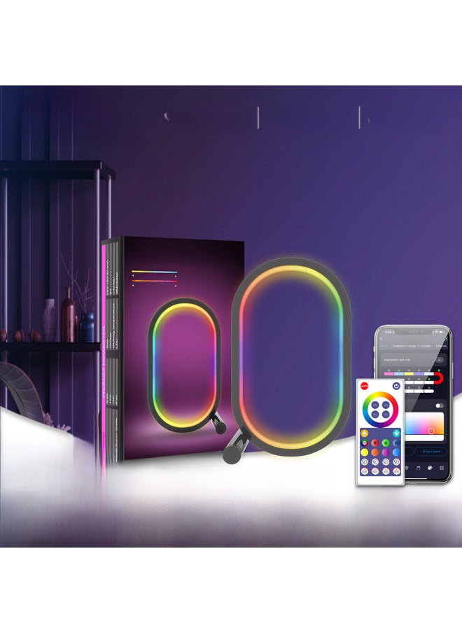 Generic - Smart WIFI Creative Desk Lamp RGB Magic Desktop Atmosphere Lamp E-sports Desktop Ornaments Net Red Light New-Light Source Power:English Color Box Packaging-Light Color:SAL-053 Bluetooth Edition (White Appearance) - Image 1