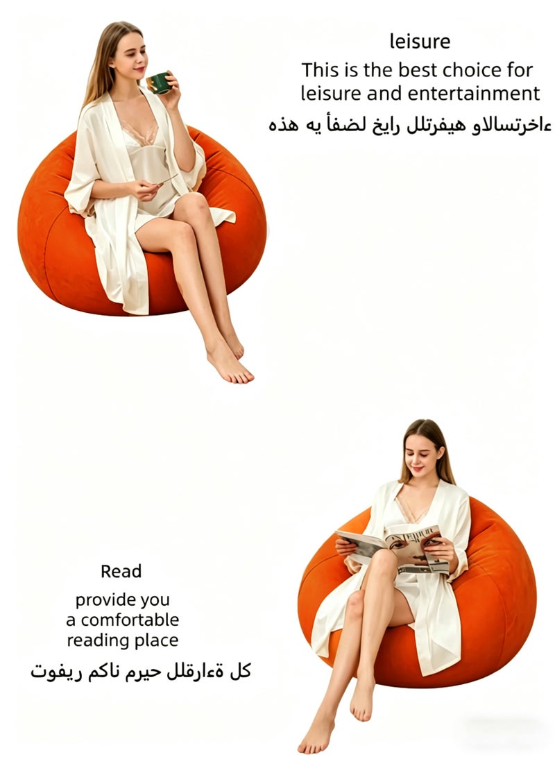 Folding portable inflatable flocking sofa, inflatable bean bag chair, bean bag-free, inflatable recliner, couch, couch, air furniture, inflatable chair. - Image 5