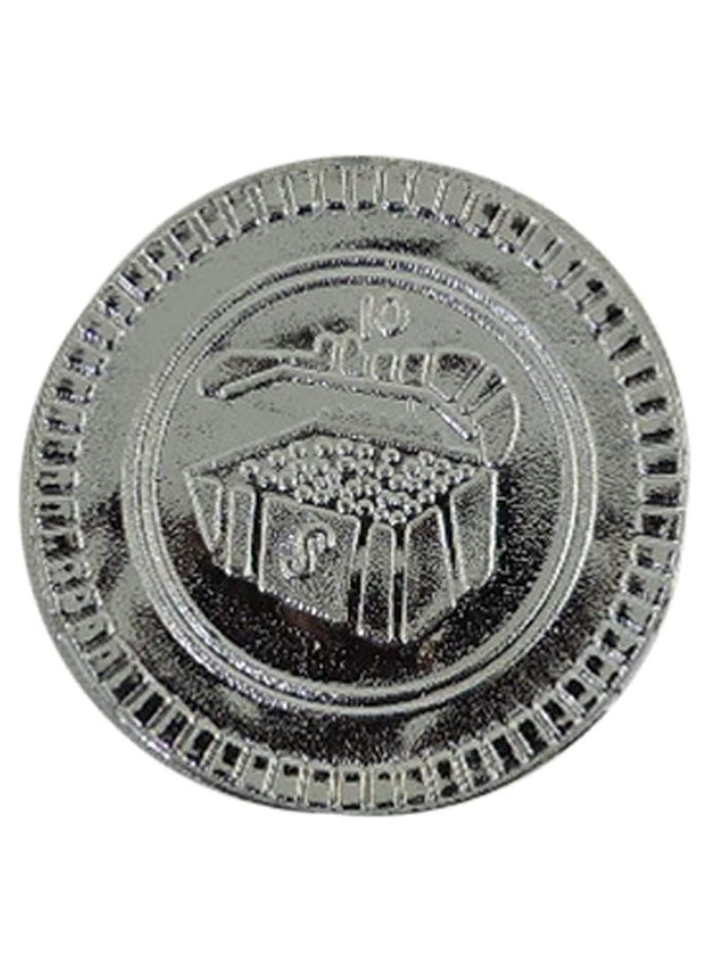 Party with Emma 100pcs Pirate Party Favors Fake Coins Treasure Coin for Kids Pirate Theme Birthday Party Supplies  (Silver)  - Image 4