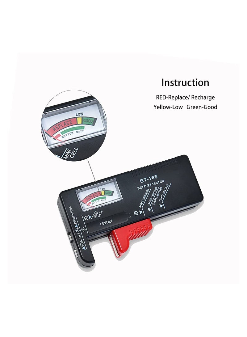 Battery Tester Checker, Universal Small Battery Tester for AAA AA C D 9V 1.5V, Button Cell Batteries Checker - Small Volt Checker for All Batteries - 2 Pack - Image 3