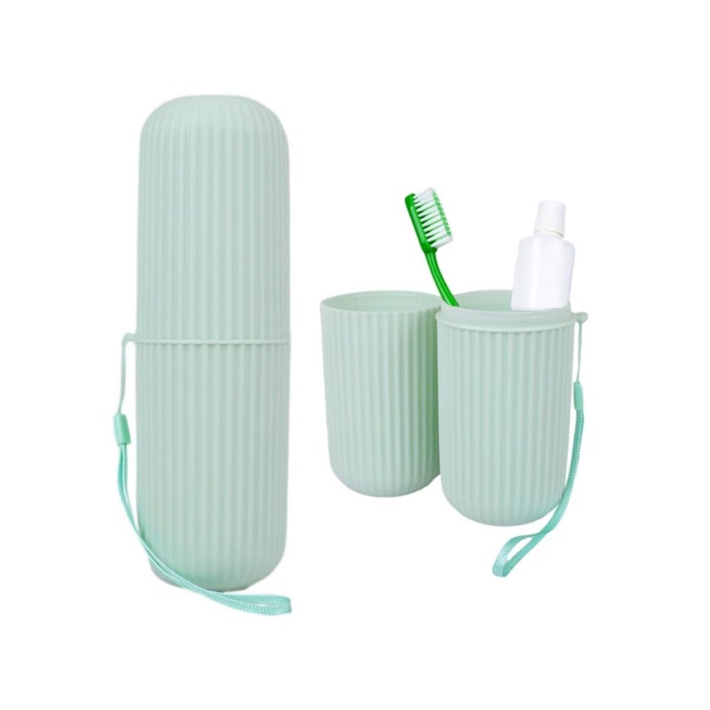 Toothbrush And Toothpaste Cover Holder Moisture Resistant Travel Case Portable Ventilated Toothbrush Protector Dust Proof Storage (Green) - Image 1
