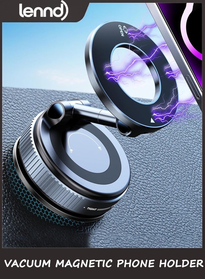 LENND Upgraded 360° Nano Gel Vacuum Magnetic Phone Holder, Car Phone Holder for Magsafe[108+LBS Strongest Suction & 3000gf Strongest Magnetic], Suction Cup Phone Mount for Car/for iPhone 16 Pro Max - Image 1