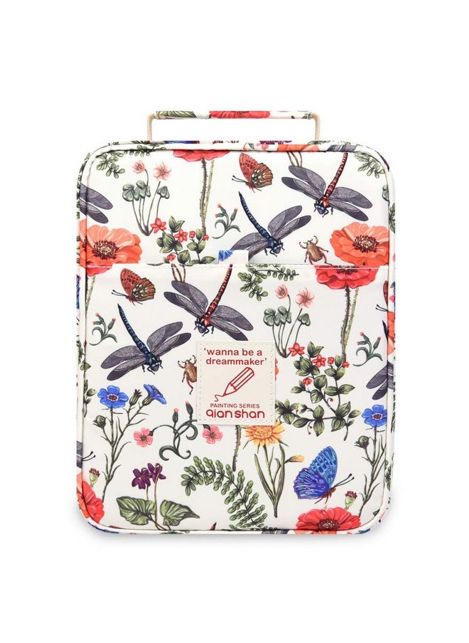 Qianshan qianshan Pencil Case Holder Slot - Holds 202 Pencils or 136 Gel Pens with Zipper Closure,Large Capacity Pen Organizer for Watercolor Pens or Markers .Dragonfly  - Image 1