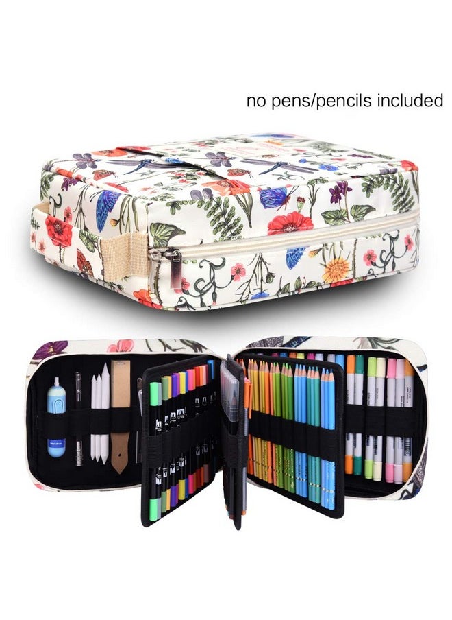 Qianshan qianshan Pencil Case Holder Slot - Holds 202 Pencils or 136 Gel Pens with Zipper Closure,Large Capacity Pen Organizer for Watercolor Pens or Markers .Dragonfly  - Image 2