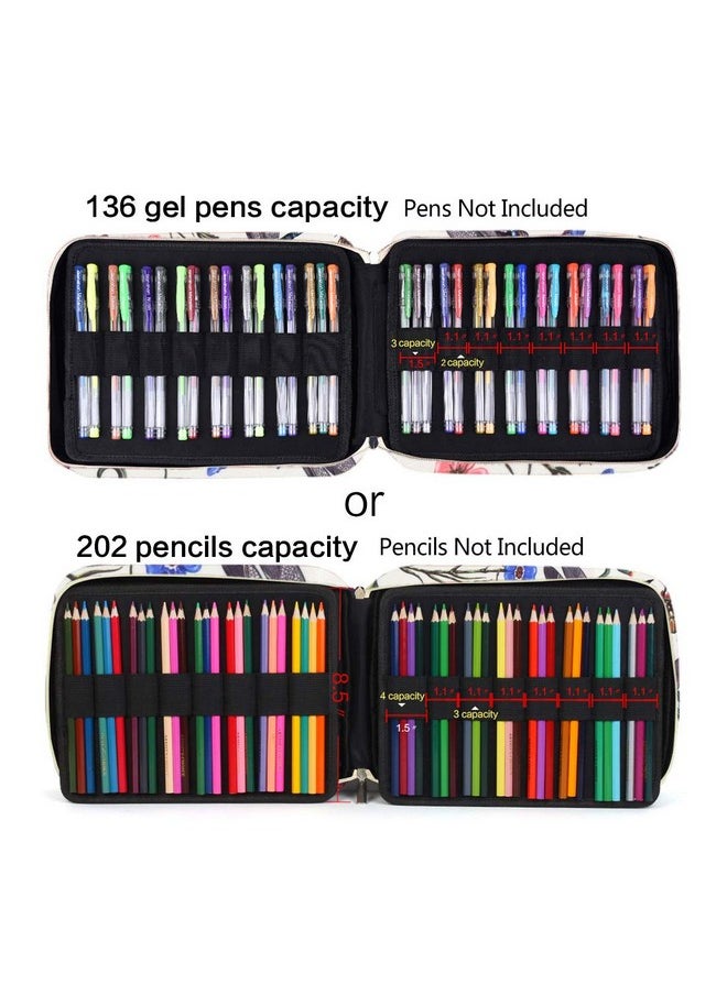 Qianshan qianshan Pencil Case Holder Slot - Holds 202 Pencils or 136 Gel Pens with Zipper Closure,Large Capacity Pen Organizer for Watercolor Pens or Markers .Dragonfly  - Image 5