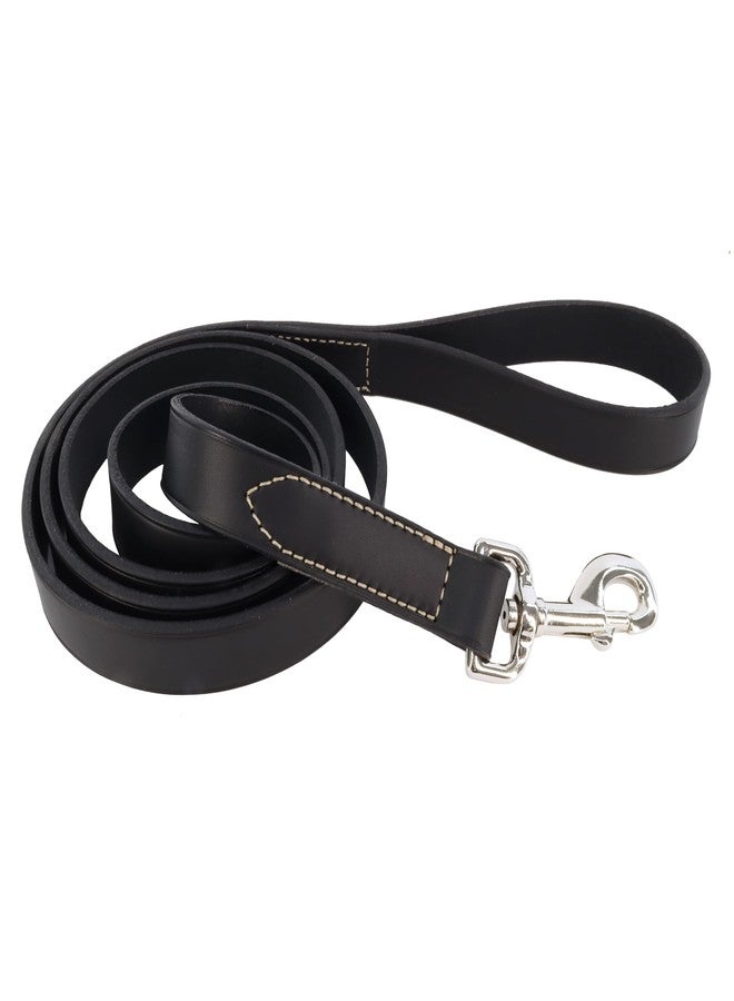 Coastal Pet Circle T Oak Tanned Leather Dog Leash - Durable Dog Accessory Perfect for Leash Training - Comfortable Tool for Puppies & Dogs Made from Full-Grain Leather - Black, 3/8" x 6' - Image 1