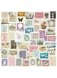 Generic 50-Piece Vintage Stamp Stickers Waterproof Graffiti Vinyl Stickers for Laptop Journal  - Image 1