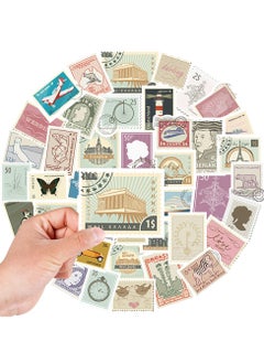 Generic 50-Piece Vintage Stamp Stickers Waterproof Graffiti Vinyl Stickers for Laptop Journal  - Image 5