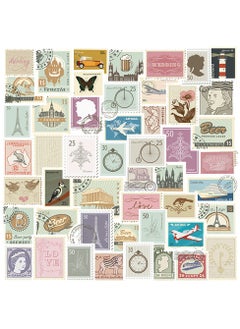 50-Piece Vintage Stamp Stickers