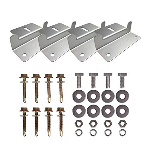 Renogy Solar Panel Mounting Z Brackets Lightweight Aluminum Corrosion-Free Construction for RVs, Trailers, Boats, Yachts, Wall and Other Off Gird Roof Installation, one set of 4 Units,Gray - Image 1