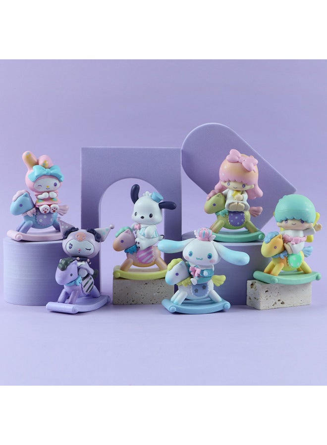Sanrio Hand-held Melody Jade Cinnamon Dog Kulomi Blind Box Toy Gashapon Doll Trembles Live Wholesale-Color:Rocking Horse Melody - Image 4