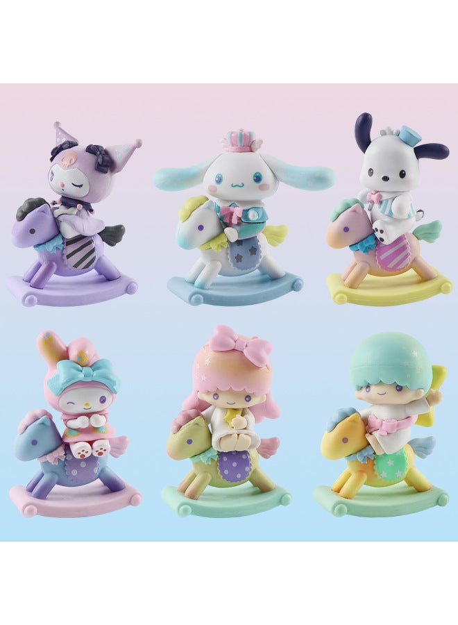 Sanrio Hand-held Melody Jade Cinnamon Dog Kulomi Blind Box Toy Gashapon Doll Trembles Live Wholesale-Color:Rocking Horse Melody - Image 2