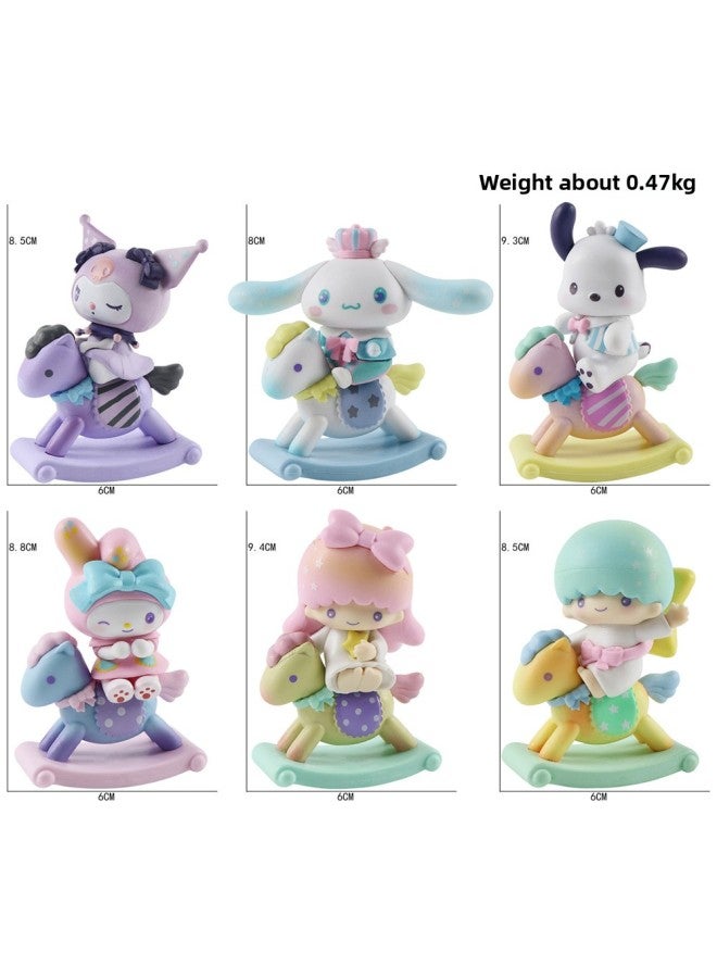 Sanrio Hand-held Melody Jade Cinnamon Dog Kulomi Blind Box Toy Gashapon Doll Trembles Live Wholesale-Color:Rocking Horse Melody - Image 1