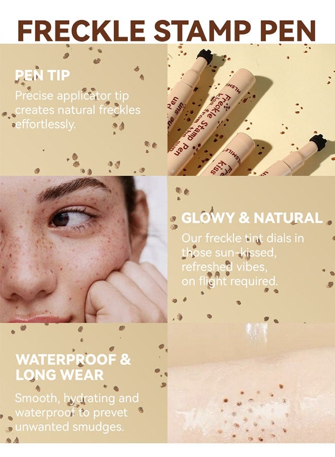 MLSMILE Freckle Stamp Pen, Kiss From The Sun, Makeup Waterproof and Quick Dry Natural Fake Freckle Stamp Pen for Natural Faux Freckles Makeup Tool, Stamp Freckle Dot Pen, 01#Light Brown - Image 4