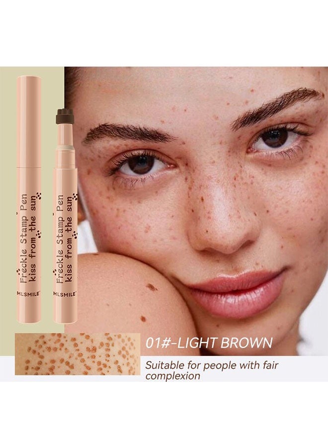 MLSMILE Freckle Stamp Pen, Kiss From The Sun, Makeup Waterproof and Quick Dry Natural Fake Freckle Stamp Pen for Natural Faux Freckles Makeup Tool, Stamp Freckle Dot Pen, 01#Light Brown - Image 5