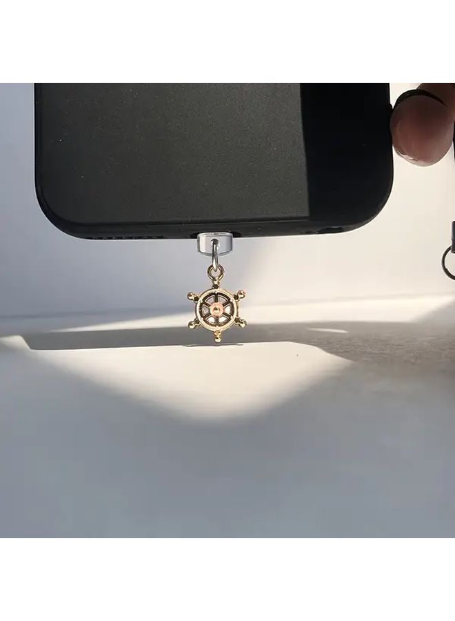 Boat Rudder Phone Dust Plug For iPhone Type C Charging Port Dust Cover - Image 1