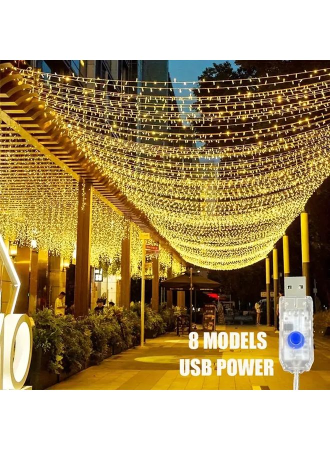 32 8قدم 10م 80LED أضواء خرافية USB ضوء دافئ 8 أوضاع تحكم عن بعد داخلية خارجية - Image 2