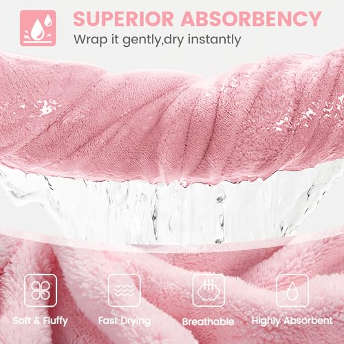 V.&GRIN VGRIN Girls Hooded Towel Robe Soft Bubble Microfiber Super Absorbent QuickDry Bathrobe Bath Spa for 514 Years Kids Light Pink910 - Image 3