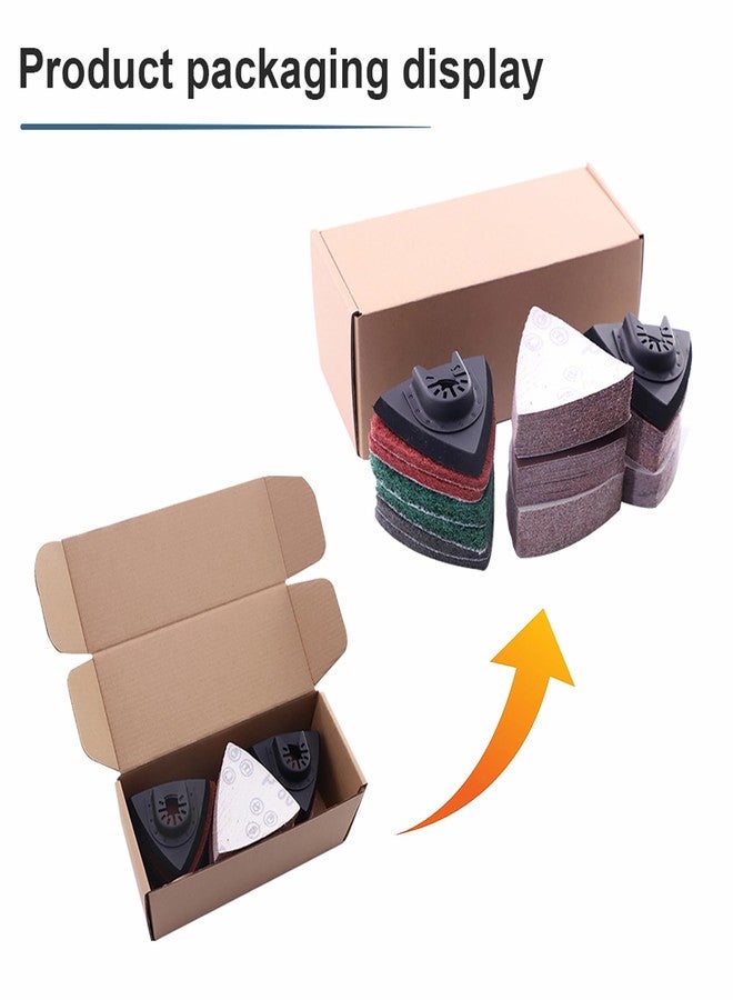VRKET 133 oscillating tool sanding pads kit,125sandpaper, 2 triangular sanding pads and 6 Triangular Scrubbing Pads for surface sanding,mechanical maintenance cleaning, polishing, deburring - Image 5