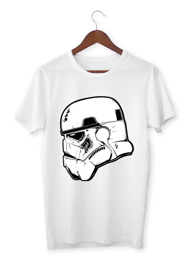 LOUD UNIVERSE Men’s Soft T Shirt Printed Starwar Face White