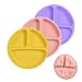 Cibeat Toddler Plates 3 Pack 100 Silicone Suction Plates for Babies and Toddlers Microwave and Dishwasher Safe BPA Free Divided Design Pink Yellow Purple - Image 2