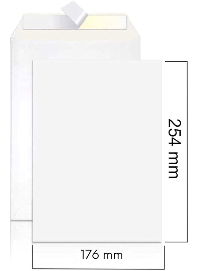 MARKQ - A5 White Envelopes 2510X 228 Mm Self Sealing Mailing Envelope For Posting Mailing Home Office And Ecommerce 100Gsm Pack Of 50 - Image 1