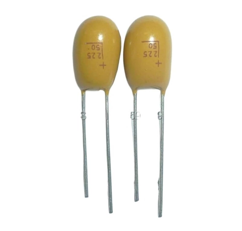 50Pcs 2.2uF 50V Tantalum Capacitor 225 Radial DIP FFYTRGQWU - Image 1