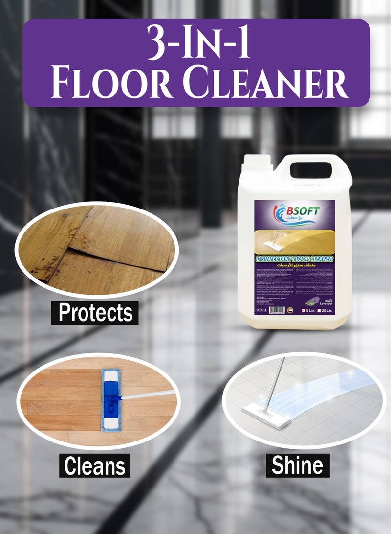BSOFT Disinfectant Floor Cleaner Liquid with Lavender Scent 5 Liter - Image 5