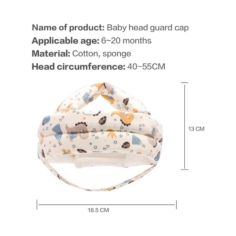 Baby Head Protector, Adjustable Breathable Kids Anti-Fall Cushion Cap, Baby Anti-Bumping Safety Helmet, Soft Toddler Head Cushion Protective for Walking, Running, Playing, Crawling - Image 2