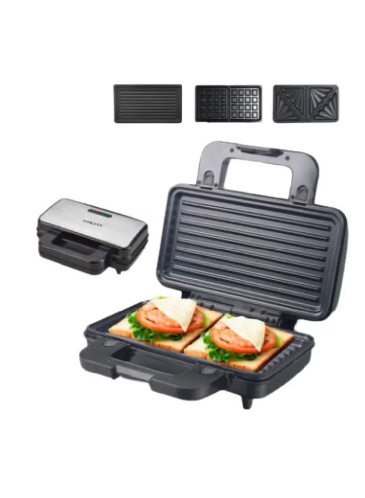 سوكاني ساندوتش ميكر سوكاني SK‑BBQ-835 – 3×1 – قوة 1000 واط – بسعات متعددة للأطباق المختلفة  - Image 3