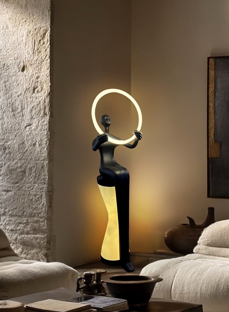 Modern Creative Floor Lamp - Artistic Human Sculpture Floor Lamp - Eco-friendly fiberglass luxury art lighting, LED light source, eye-protecting and glare-free, suitable for living rooms, bedrooms, hotel lobbies, exhibition halls, lawns, gardens, shopping malls, and other event planning and decorative lighting. - Image 5