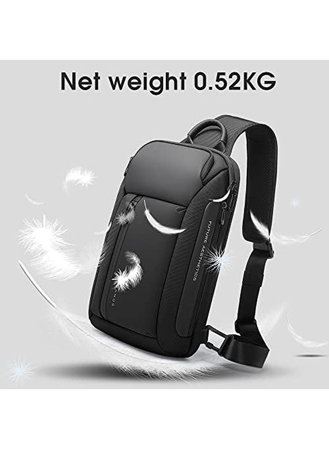 BANGE Sling Bag, Waterproof Men’s Crossbody Chest Bag, Lightweight Shoulder Backpack with USB Charging Port, Anti-Theft Design, Durable Travel Everyday Bag - Image 3