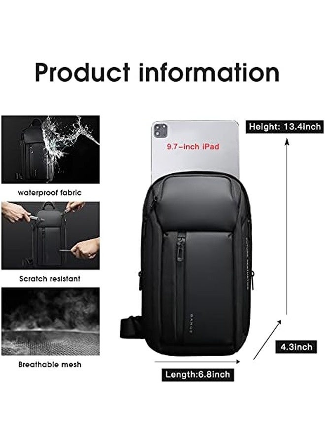 BANGE Sling Bag, Waterproof Men’s Crossbody Chest Bag, Lightweight Shoulder Backpack with USB Charging Port, Anti-Theft Design, Durable Travel Everyday Bag - Image 5