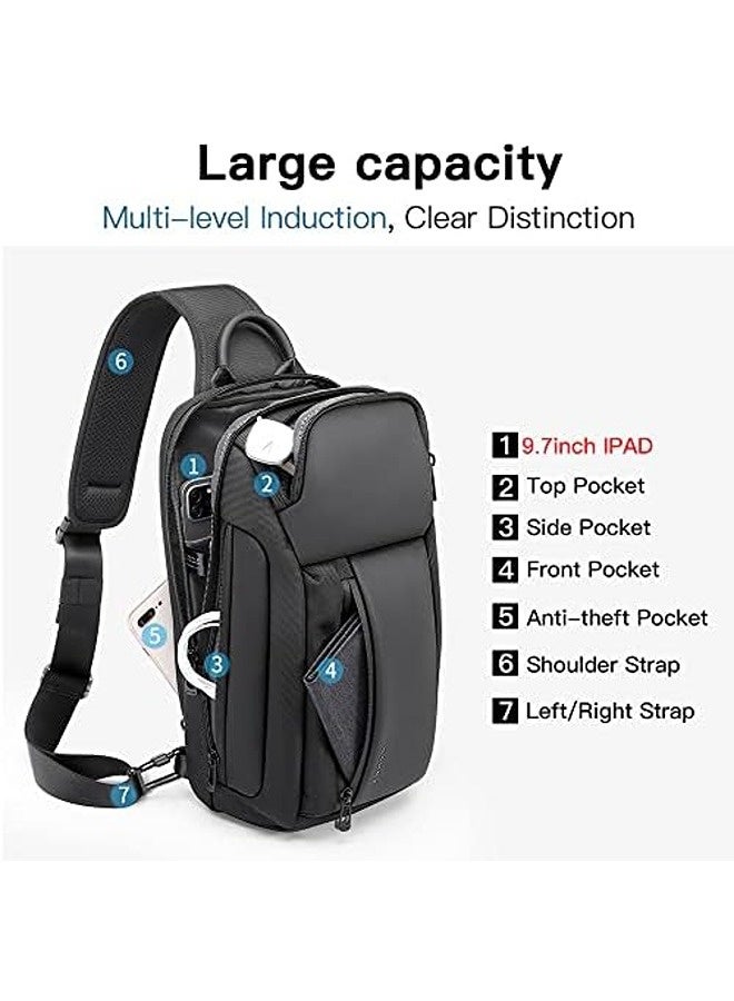 BANGE Sling Bag, Waterproof Men’s Crossbody Chest Bag, Lightweight Shoulder Backpack with USB Charging Port, Anti-Theft Design, Durable Travel Everyday Bag - Image 4