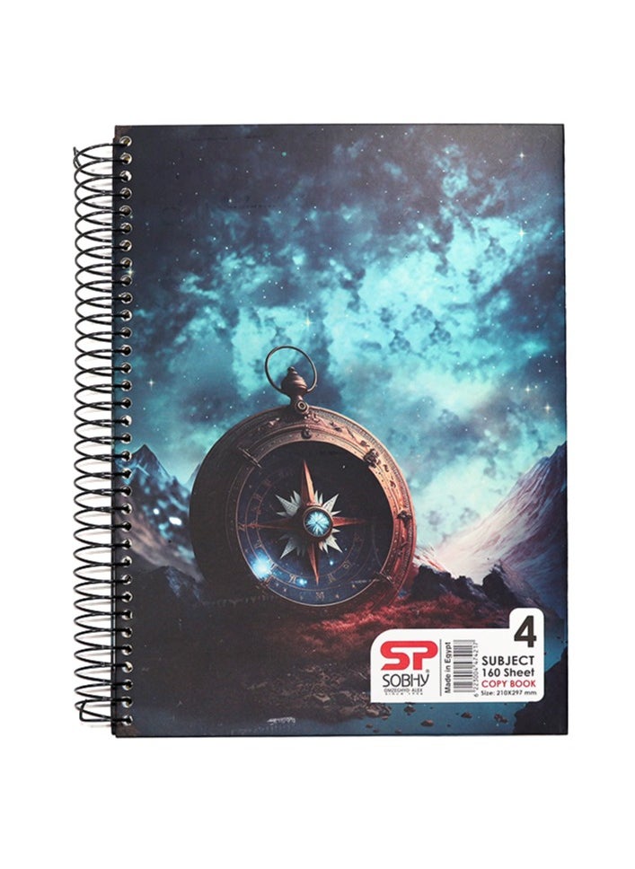 Generic - A4 Hard Cover Wire Sketch Book Dividers (4 Items)4 SUB(160 Sheets)-Multi-graphics - Image 1