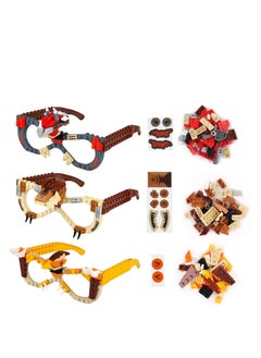 Excefore Building Blocks Glasses Kits, 9Pcs Building Blocks Party Bag Fillers, DIY Creative Eyeglasses Toys, Funny Party Glasses Decoration, for Kids Party Favour  - Image 1