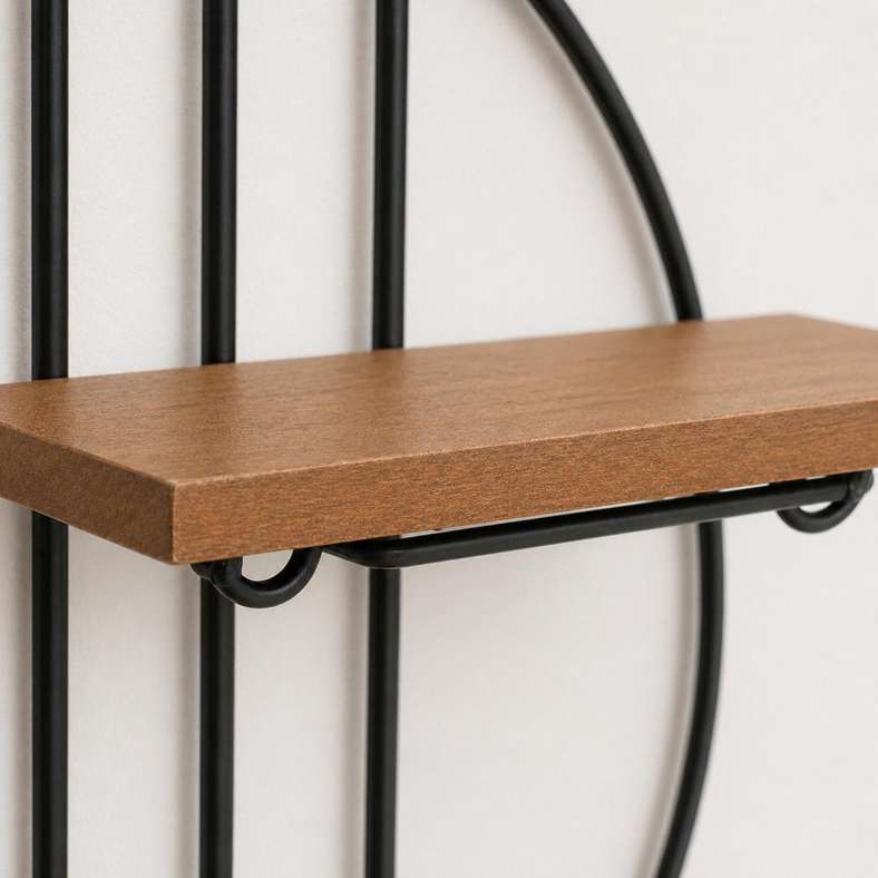 Pan Home Metro 2 Tier Wall Shelf 41.3x11x34cm - Black - 196AIC9905083 - Image 2