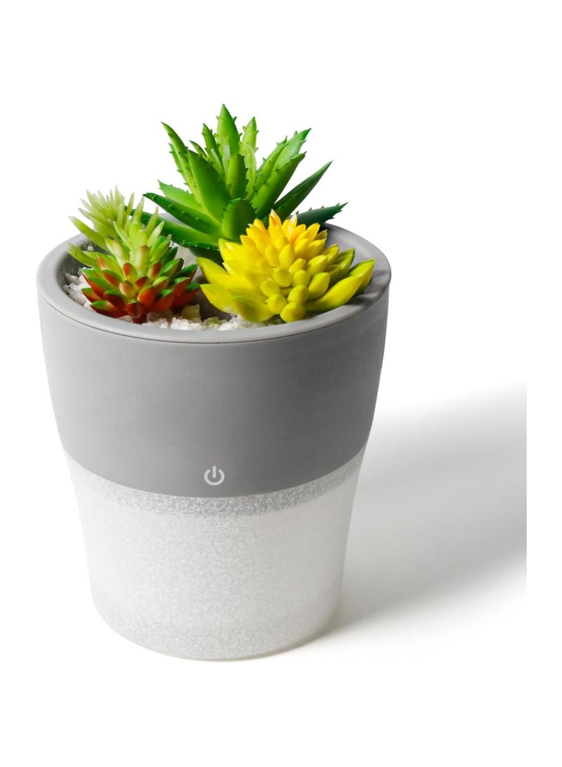 SYOSI Small Humidifier, Humidifier for Bedroom, Artificial Succulent Plants Mini Humidifier for Bedroom Baby Home, Super Quiet and Waterless Auto Shut Off, Cool Mist Humidifier for Office, 150ml - Image 1