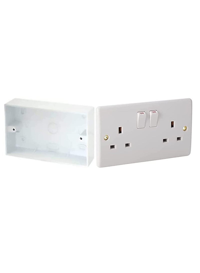 ABBASALI Switch Socket 230v With Surface PVC Box for Switch or Double Socket  - Image 1