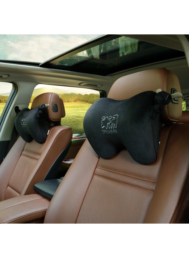 ICAROOM Aichewu Car Headrest, 7-degree Gentle Headrest, Memory Foam Neck Pillow For Cars, All-season Car Seat Cushion, T-603m Dream Black - Image 5