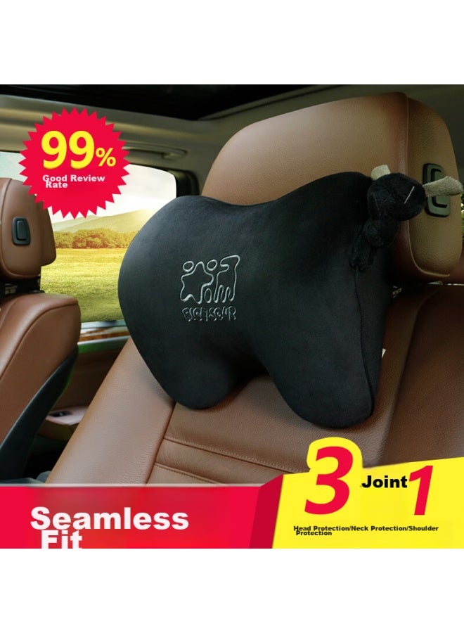 ICAROOM Aichewu Car Headrest, 7-degree Gentle Headrest, Memory Foam Neck Pillow For Cars, All-season Car Seat Cushion, T-603m Dream Black - Image 1