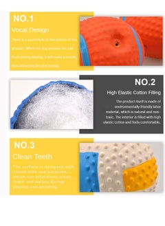 SYOSI Dog Ball Toy, Dog Chew Toys Pet Squeaky Toys with Crinkle Paper, Interactive, Chewing, and Durable Toys for Puppy Dogs and Medium Dogs. Ball Orange  - Image 4
