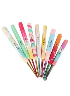 Excefore Crochet Hook Set for Women Girls Mom Teens, Cute Crochet Needles for Crocheting Art Aluminum Soft Grip Comfortable Knitting Hook for Yarn Craft Crochet Kit for Beginner, 9 Sizes in 9 Colors  - Image 1
