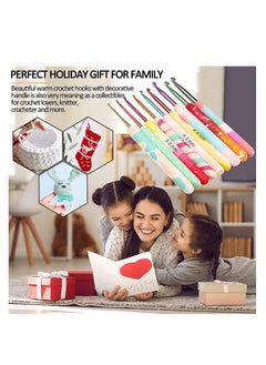 Excefore Crochet Hook Set for Women Girls Mom Teens, Cute Crochet Needles for Crocheting Art Aluminum Soft Grip Comfortable Knitting Hook for Yarn Craft Crochet Kit for Beginner, 9 Sizes in 9 Colors  - Image 5