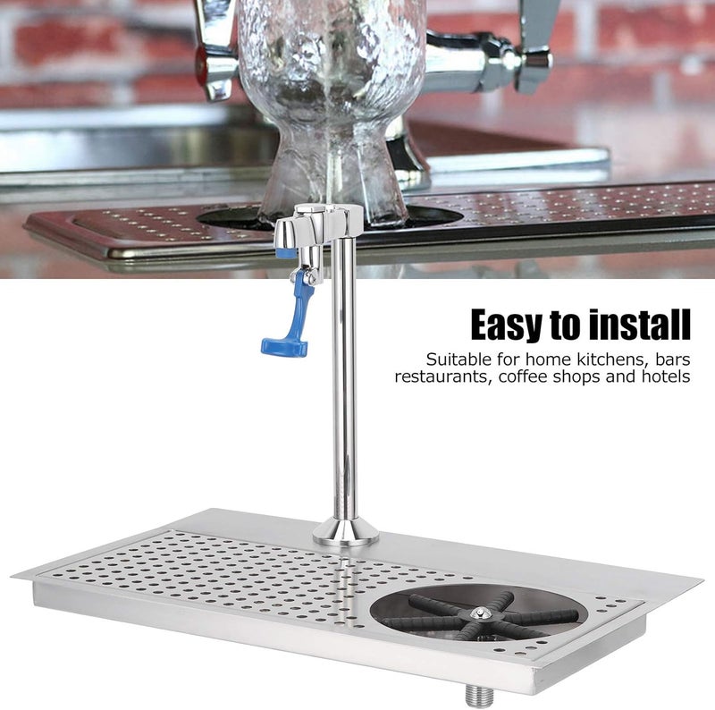 klarako Glass Rinser, Commercial Stainless Steel Pitcher Rinser Cup Washer Multi Angle Water Outlet Cleaning Head Bar Glass Cleaning Rinser with Faucet, Plum Blossom Hex Cup Holder for Hotel Cafe Restaurant - Image 3