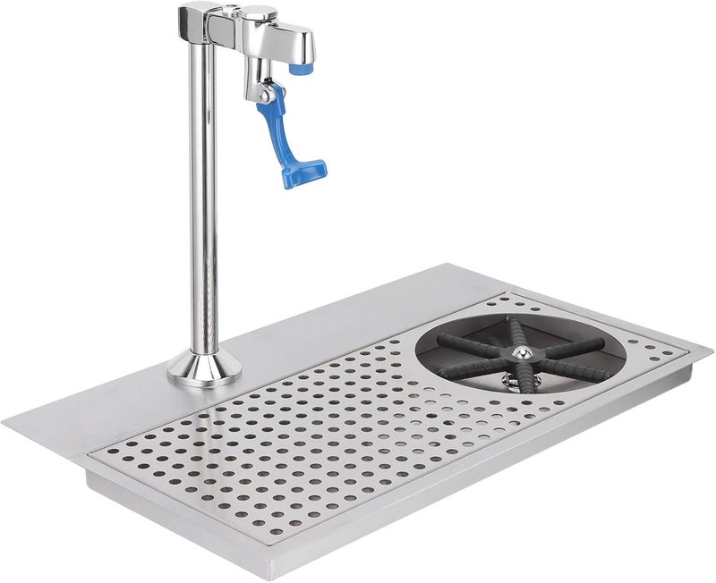 klarako Glass Rinser, Commercial Stainless Steel Pitcher Rinser Cup Washer Multi Angle Water Outlet Cleaning Head Bar Glass Cleaning Rinser with Faucet, Plum Blossom Hex Cup Holder for Hotel Cafe Restaurant - Image 1