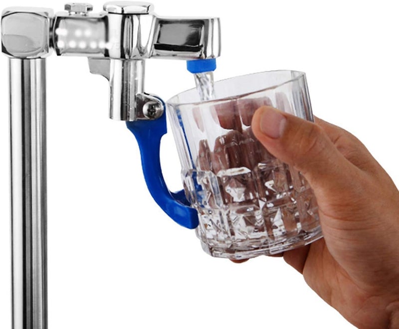 klarako Glass Rinser, Commercial Stainless Steel Pitcher Rinser Cup Washer Multi Angle Water Outlet Cleaning Head Bar Glass Cleaning Rinser with Faucet, Plum Blossom Hex Cup Holder for Hotel Cafe Restaurant - Image 5